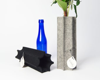 Felt vase, cover, bottle vase
