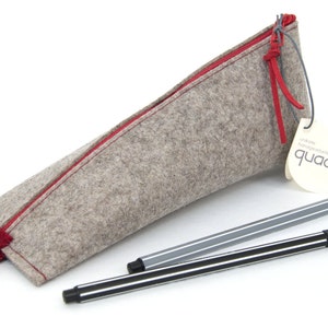 quadu pencil case pencil case made of wool felt beige mottled, zipper in 16 colors 03 rot
