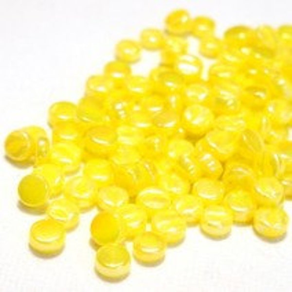 8mm Round Mosaic Tiles - Lemon Tart Pearlised - 25g