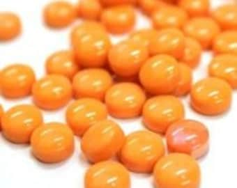 12mm Round Mosaic Craft Tiles - Orange Gloss - 50g