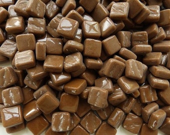 8mm Micro Mosaic Craft Tiles - Chocolate Gloss - 50g / 1.75 oz (approx. 95 tiles)