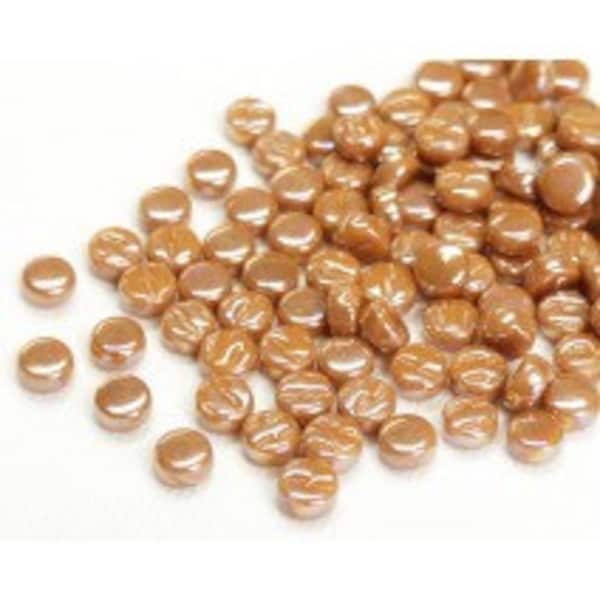 8mm Round Mosaic Tiles - Toffee Pearlised - 25g