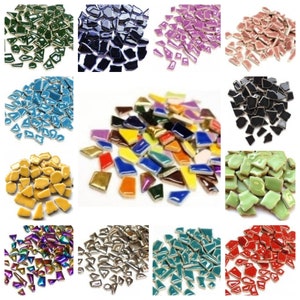 Ceramic Jigsaw Mosaic Tiles in a Choice of Colours - 100g's