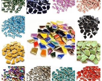 Ceramic Jigsaw Mosaic Tiles in a Choice of Colours - 100g's