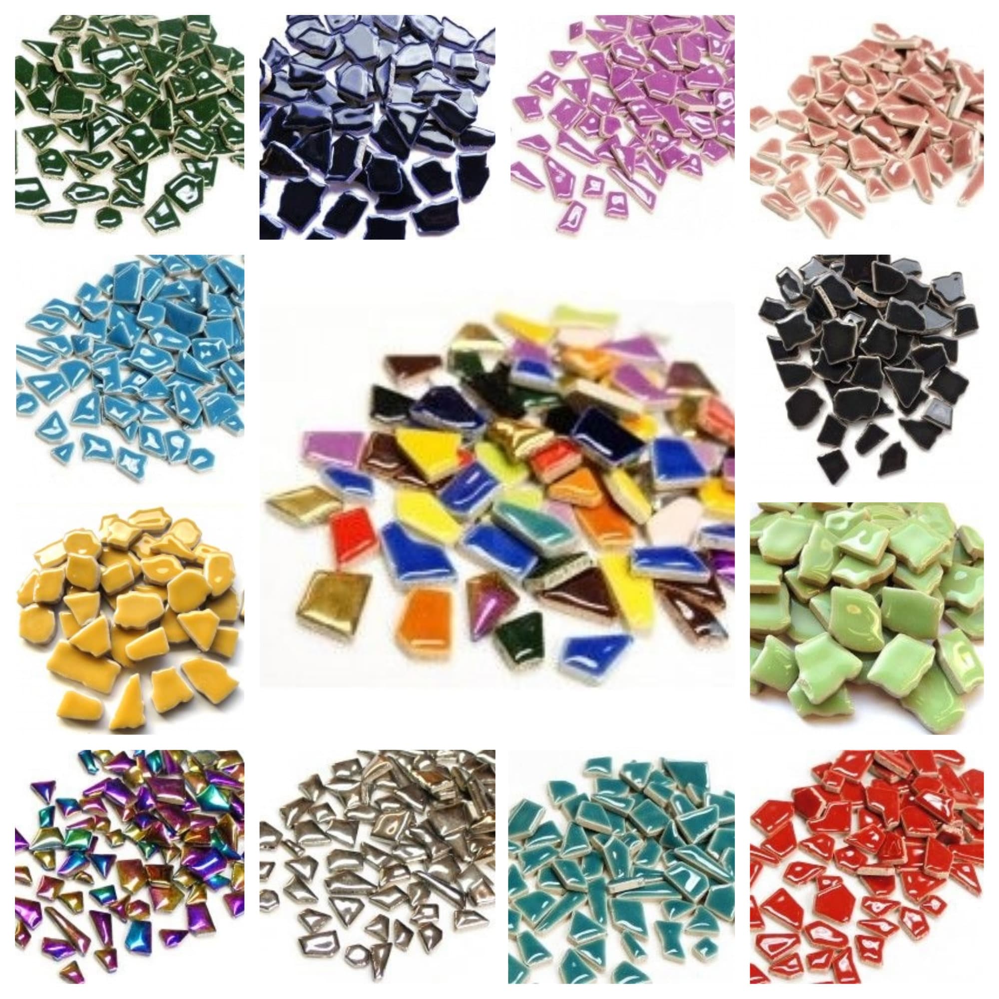 100x Mosaic Tiles for Crafts Bulk Stained Glass Supplies Crafts