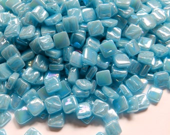 8mm Micro Mosaic Craft Tiles - Baby Blue Pearlised - 50g / 1.75 oz (approx. 95 tiles)