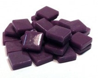 12mm Square Mosaic Tiles - Purple Gloss - 50g / 1.75 oz (approx 45 tiles)