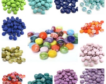 12 mm runda färgade glasmosaikplattor (optiska droppar) - 50 g