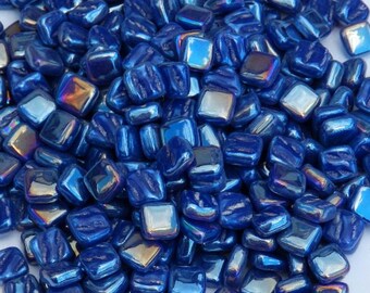 8mm Micro Mosaic Craft Tiles - Indigo Pearlised - 50g / 1.75 oz (approx. 95 tiles)