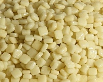 8mm Micro Mosaic Craft Tiles - Light Ivory Gloss - 50g / 1.75 oz (approx. 95 tiles)