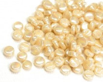 8mm Round Mosaic Tiles - Ivory Pearlised - 25g