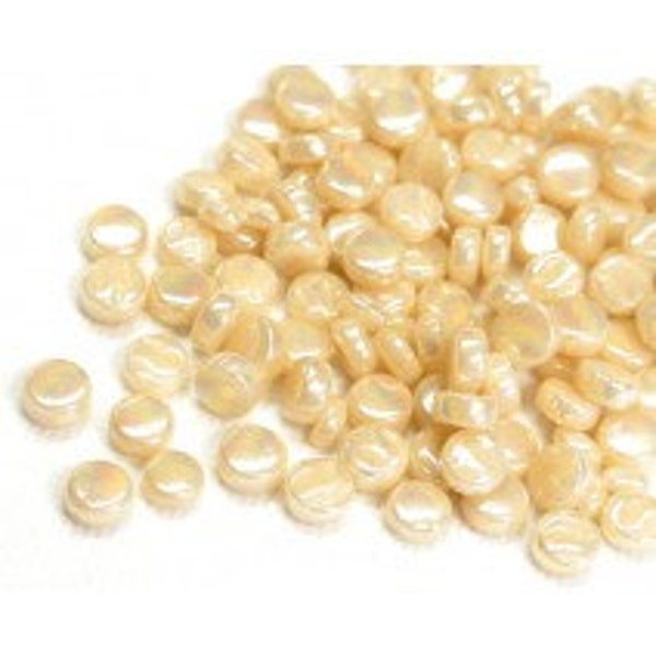 8mm Round Mosaic Tiles - Ivory Pearlised - 25g