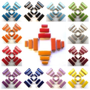 Rectangle Ceramic Mosaic Tiles in a Choice of Colours - 50g&#39;s