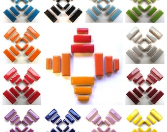 Rechthoekige keramische mozaïektegels in verschillende kleuren - 50 g