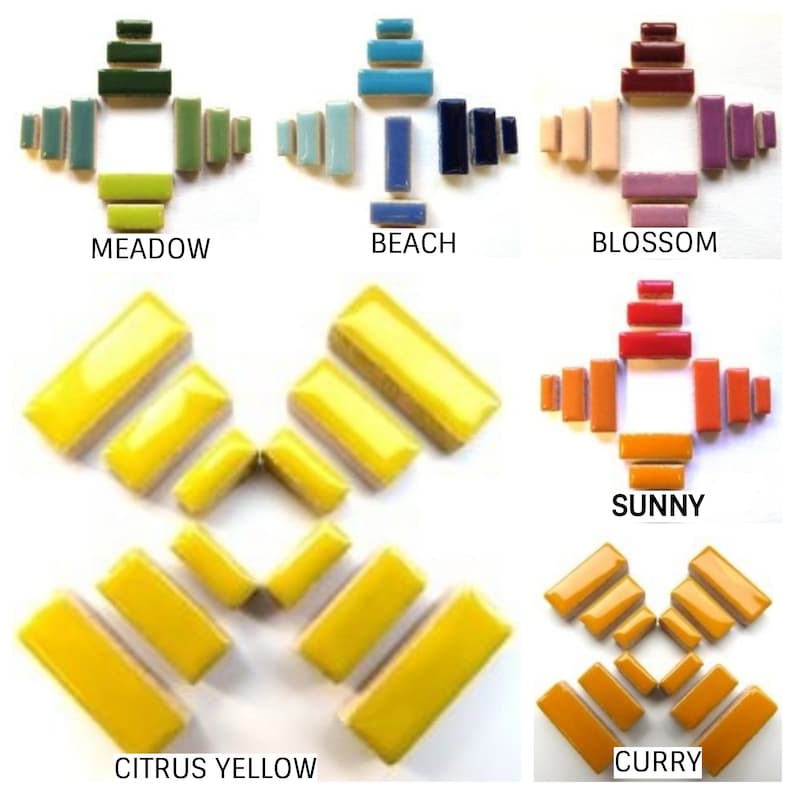 Carreaux de mosaïque en céramique rectangulaires dans un choix de couleurs 50 g image 4