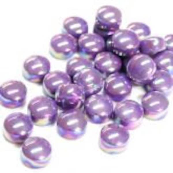 12mm Round Mosaic Craft Tiles - Purple Lavender Pearlised - 50g