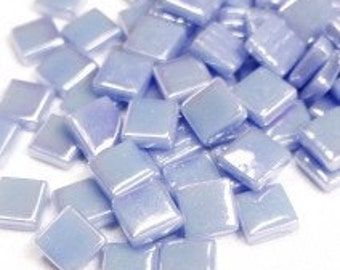 12mm Square Mosaic Tiles - Lavender Pearlised - 50g / 1.75 oz (approx 45 tiles)