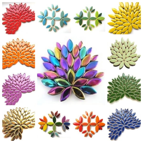 Keramik-Blütenblatt-Mosaikfliesen in verschiedenen Farben – 50 g
