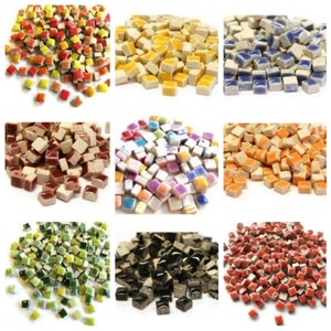 5mm Ceramic Mosaic Tiles - 25g's in a choice of colours