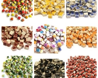 5mm Ceramic Mosaic Tiles - 25g's in a choice of colours