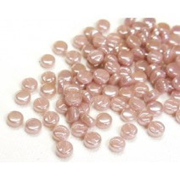 8mm Round Mosaic Tiles - Dusky Pink Pearlised - 50g