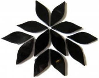 Pétale de vitraux - Noir pur - 12 pièces (environ 0.25g)