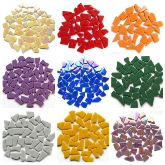 200g Ceramic Mosaic Tiles For Crafts,Irregular Stained Ceramic 0.2"x0.8" Porcelain Mosaic Tiles For Home Decoration (Red