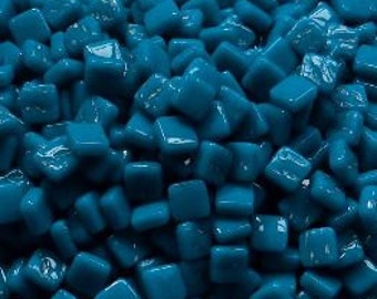 8mm Micro Mosaic Craft Tiles - Kingfisher Blue Gloss - 50g / 1.75 oz (approx. 95 tiles)
