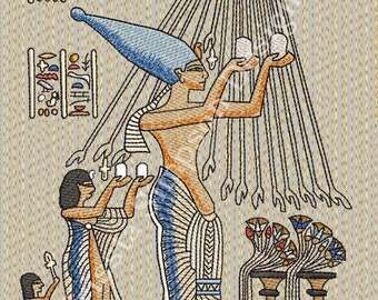 Colección de papiros egipcios 01 diseño de bordado a máquina en 5 tamaños/Antiguo egipcio/Diseño histórico/Bloque de acolchado/Arte espiritual