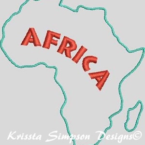 African continent silhouette applique machine embroidery design in 2 versions / African art/ Tribal art/ quilting block/ applique