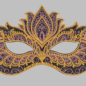 FSL Vintage Venetian Mask 03 machine embroidery design / Free standing Lace /wearable adult size eye mask/3D embroidery / vintage art