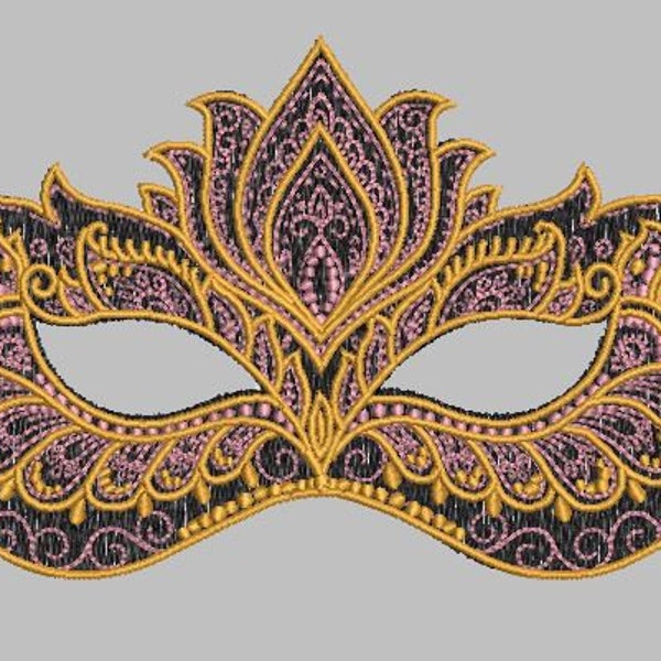 FSL Vintage Venetian Mask 03 machine embroidery design / Free standing Lace /12 HOOP sizes / NEW