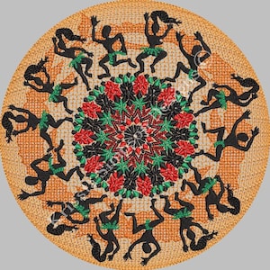 Native African Dancers 06  machine embroidery design in 4 sizes/African design/Tribal design /quilting block