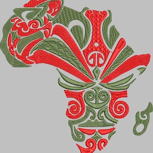 African continent silhouette 02 machine embroidery design  in 6 sizes/ African motif/ Tribal motif / African art