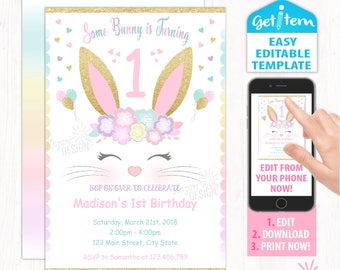 Bunny Birthday Etsy