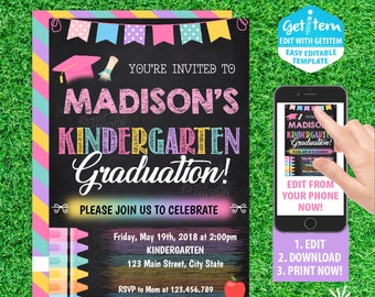 kindergarten graduation invitation etsy