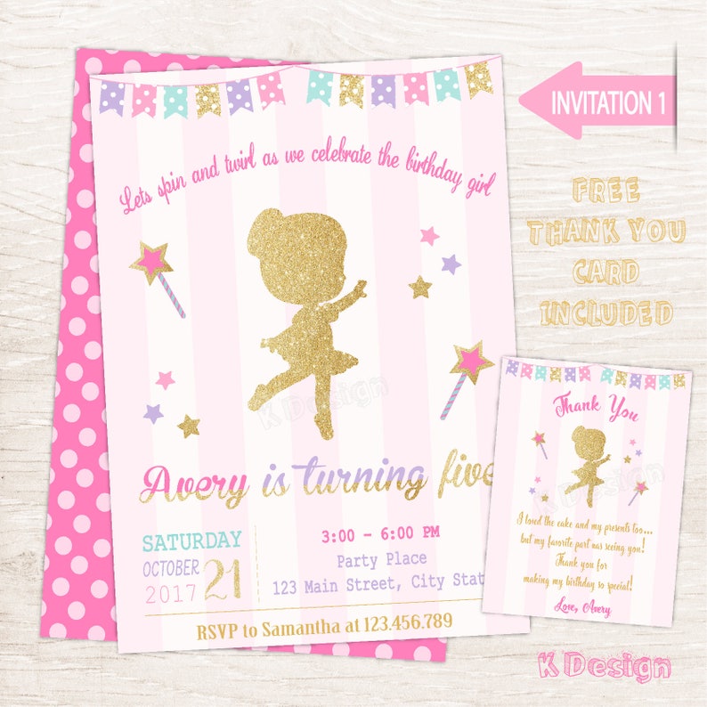 Ballerine InvitationDe Ballerine PartyImprimable Invitation Anniversaire xrdoCBeW