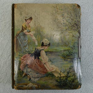 Antique Victorian Photo Album with no photos, empty, holds cabinet cards and CDVs