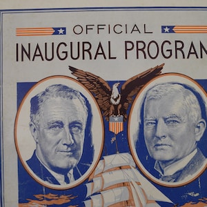 Original Official Inaugural Program March 4 1933 Franklin Delano Roosevelt and John Nance Garner (E23)
