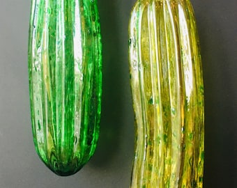 Hand Blown Glass Christmas Pickle Ornament German Tradition Pickleball
