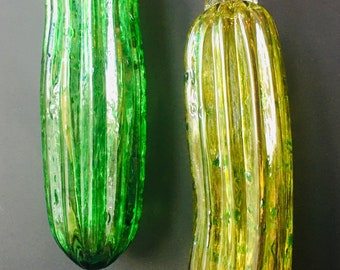 Hand Blown Glass Christmas Pickle Ornaments