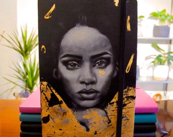 Hand painted Rihanna moleskine notebook