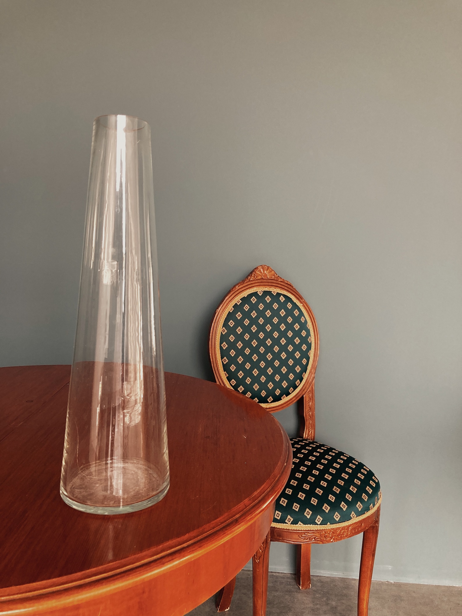 Large Glass Coneshaped Tall Vase For Pampas Grass Vase For Etsy