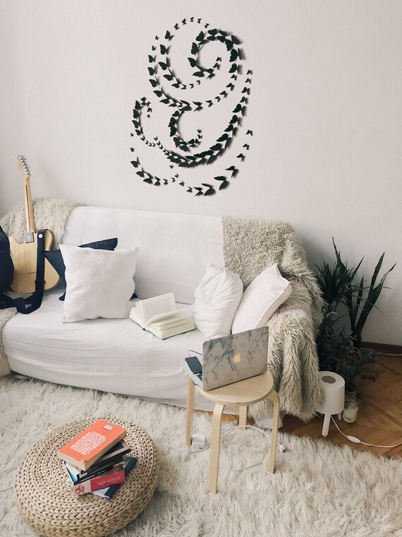 3d Butterfly Wall Art 128pcs Shaded Effect Ombre Effect Diy Wall Sticker Home Wedding Room Art Decor Home Decoration Black