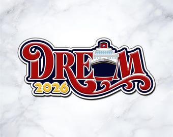 Disney Dream Cruise Year Magnet, Ship Name Stateroom Door Decoration, Choose Your Year