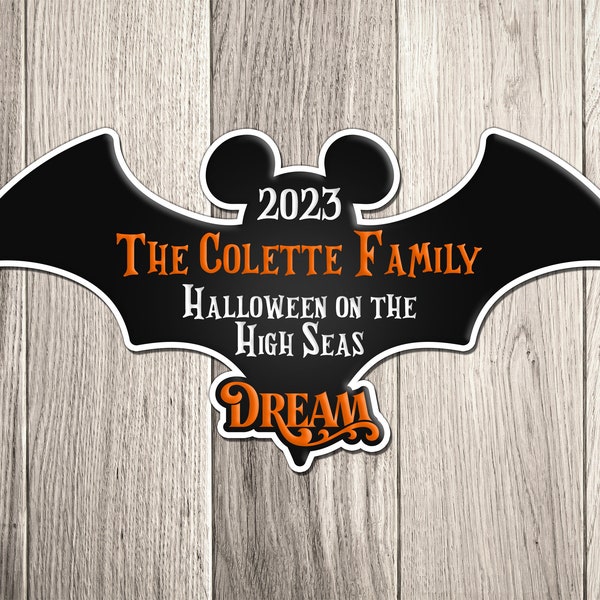 Halloween on the High Seas Mickey Bat Cruise Door Magnet Decoration - Cruise Inspired Character Magnets - Cruise Door Decorations Magnets