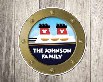 Disney Cruise Ship Family Magnet Personalized Porthole Custom Cruise Magnet for Cruise Ship Magnet Inspired by Disney Cruise Ships