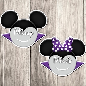 Halloween Disney Cruise Door Magnets - Vampire Mickey and Minnie - Halloween Cruise