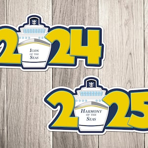 Royal Caribbean Cruise Line Ship Year Magnet for 2024 and 2025 - Royal Caribbean Cruise Door Magnet - Magnet for Cruise Ship Doors