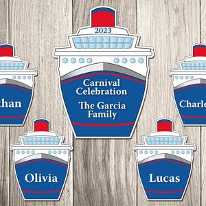 Personalized Carnival Cruise Ship Family Magnet Set